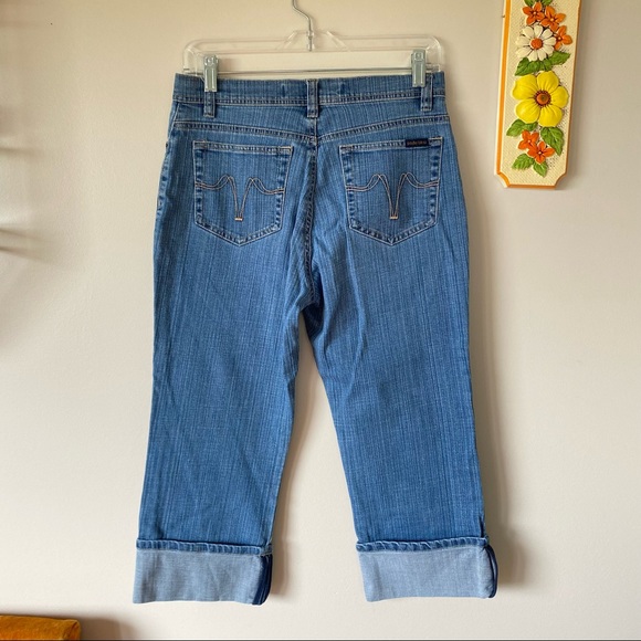Vintage Cuffed Capris Denim Jean Pants - Picture 6 of 11